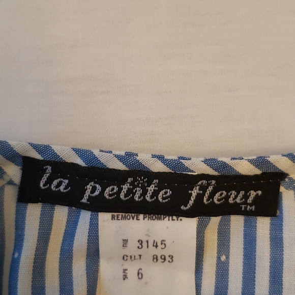 EUC Vintage Boys Blue and White Stripe Romper Sz 6 - Picture 6 of 7